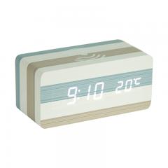 New design fashionable stripe led alarm clock wireless charger